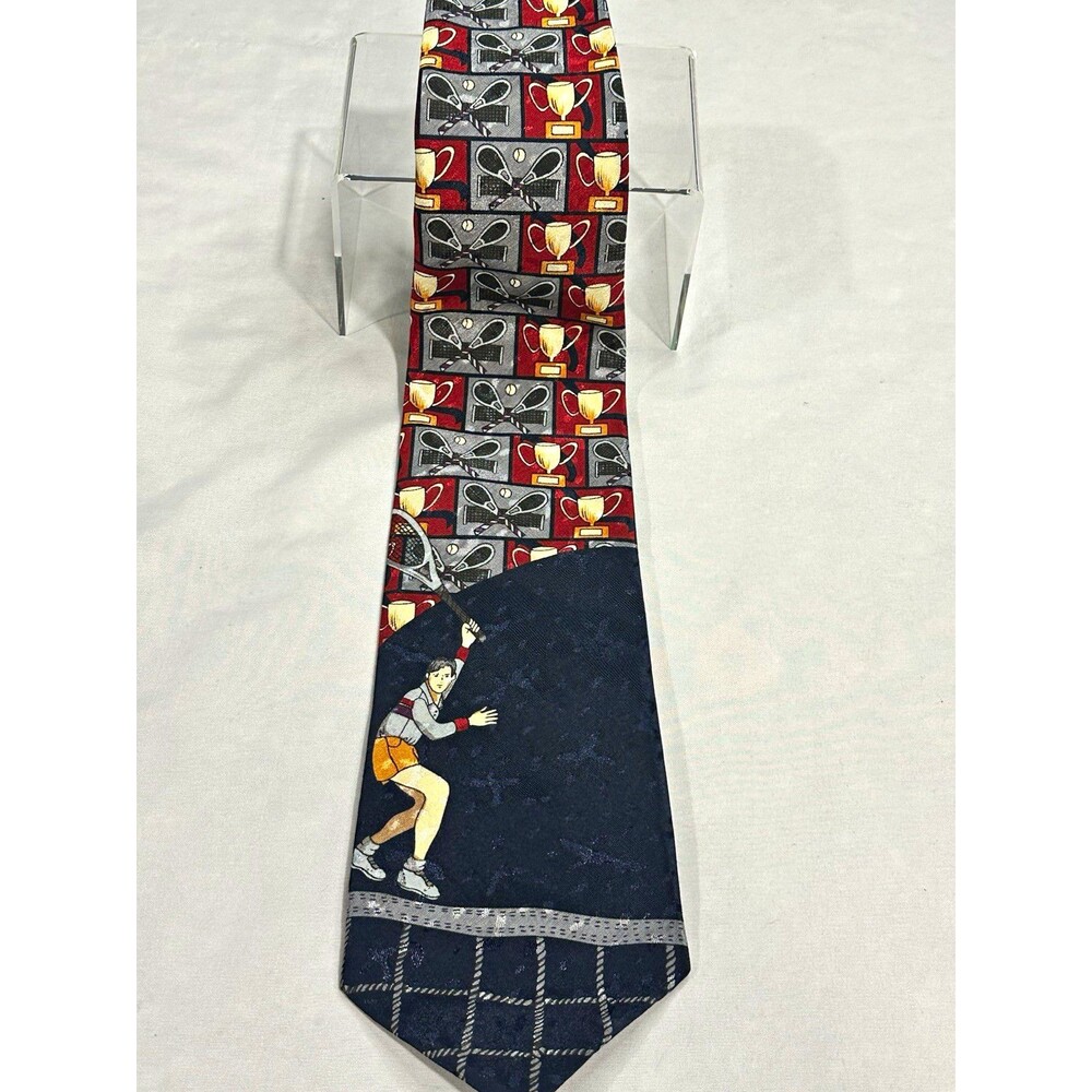 Tennis Player Racket Trophy Novelty Necktie NWOT